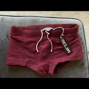 Mr Turk Ribbed Swim Trunks Sz M NWT